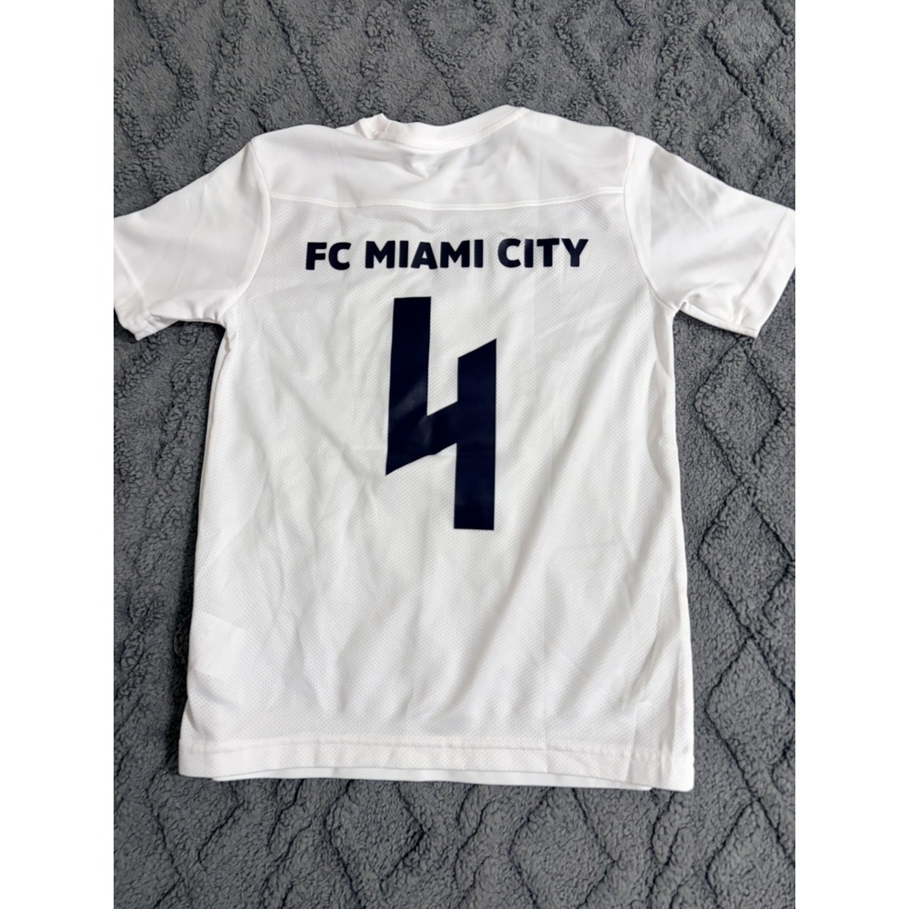 Nike FC Miami City White Soccer Jersey #4 STRIVE Football Group Kids Medium - Picture 4 of 5